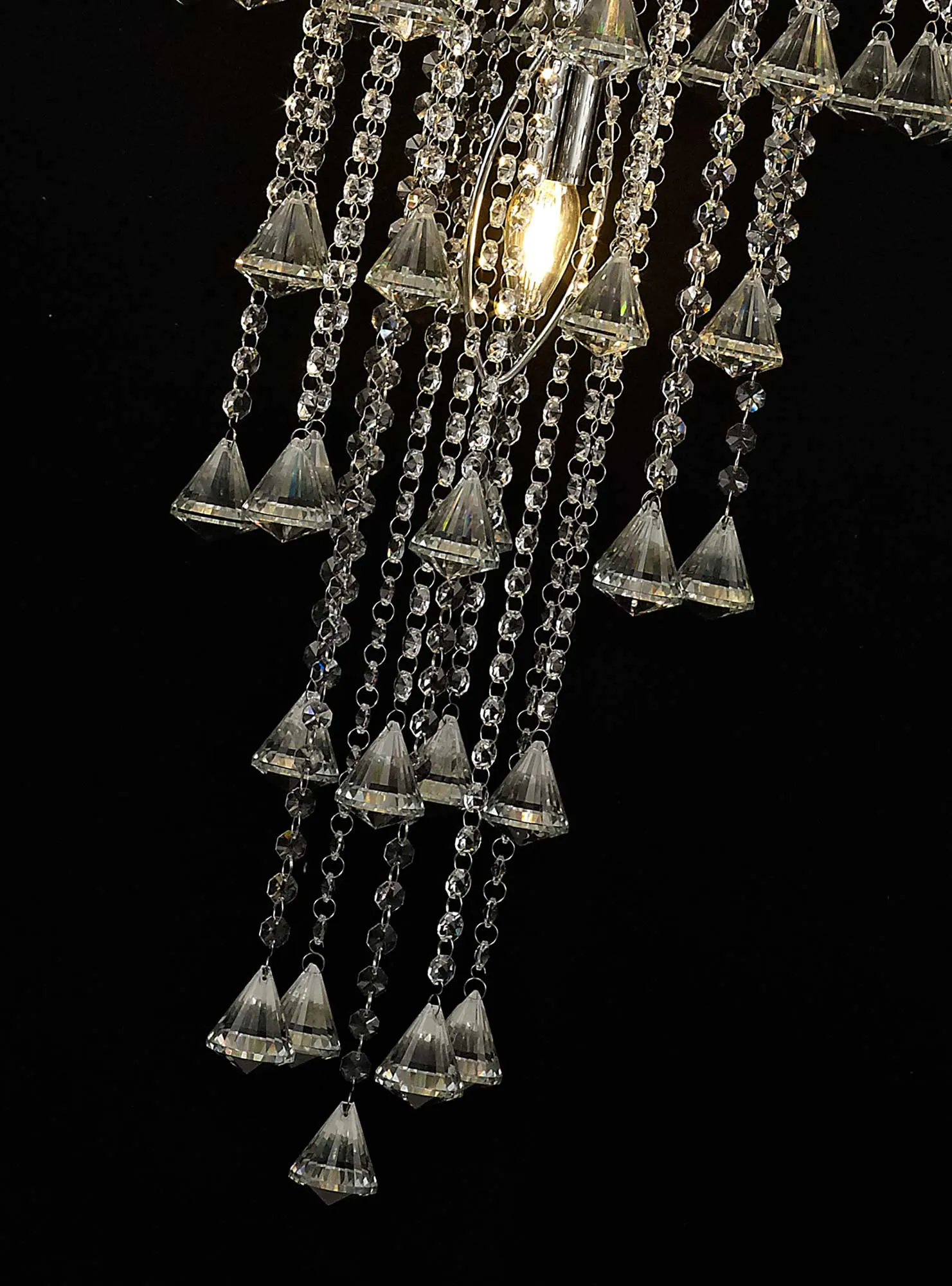 Inina Crystal Chandelier 9 Light (17kg) Polished Chrome IL30775  Diyas Inina Polished Chrome